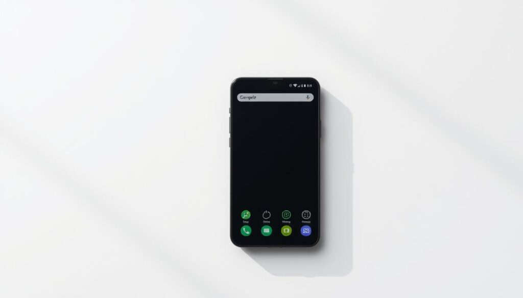 A sleek, black smartphone interface against a minimalist background. The screen features a clean, uncluttered layout with intuitive app icons, emphasizing the device's compatibility and lightweight nature. Soft, directional lighting casts subtle shadows, adding depth and dimension. The composition is balanced, with the phone occupying the central focus, surrounded by a serene, neutral space that allows the device's design to shine. An atmospheric, modern vibe pervades the scene, showcasing the compatibility and efficiency of this minimalist launcher. A sleek, black smartphone interface against a minimalist background. The screen features a clean, uncluttered layout with intuitive app icons, emphasizing the device's compatibility and lightweight nature. Soft, directional lighting casts subtle shadows, adding depth and dimension. The composition is balanced, with the phone occupying the central focus, surrounded by a serene, neutral space that allows the device's design to shine. An atmospheric, modern vibe pervades the scene, showcasing the compatibility and efficiency of this minimalist launcher.